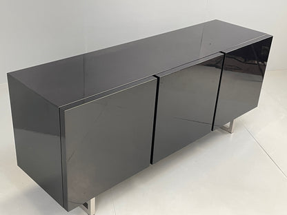 Calligaris Black 'Seattle' Sideboard Modern Italian Lacquered Drawers EB12498