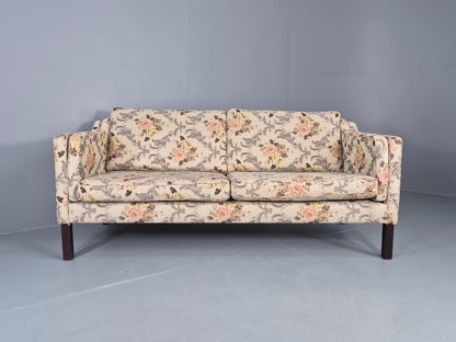 Vintage Danish 2 Seater Sofa 1970s Classical Floral Print Mid Century EB12540
