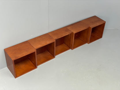 Floating Teak Cube Shelving Wall Mounted Custom Made Vintage Retro EB12300
