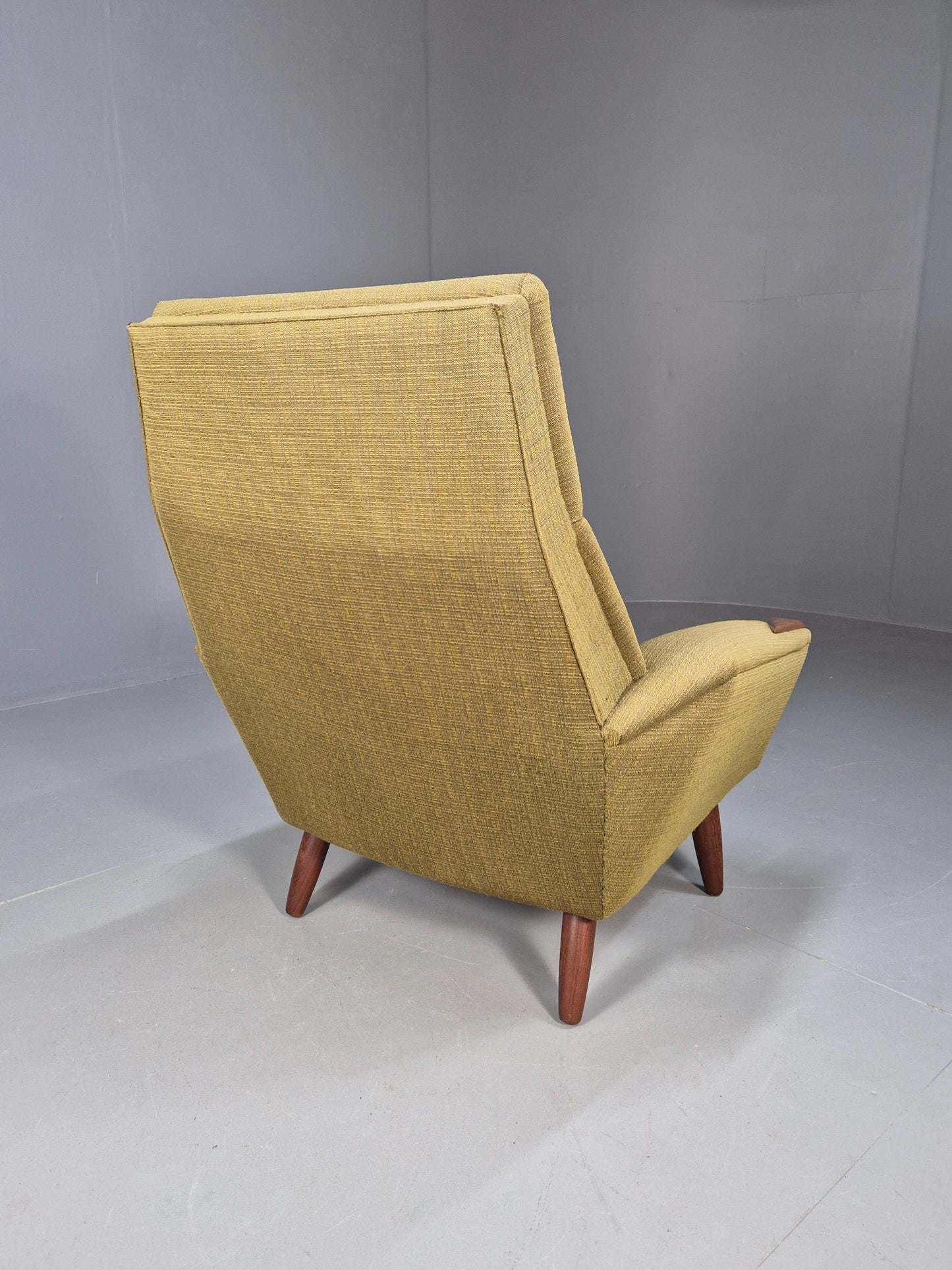 Vintage Mid Century Armchair Danish Original Green Teak Paws 1960s Retro EB8483