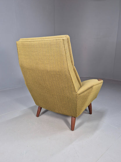 Vintage Mid Century Armchair Danish Original Green Teak Paws 1960s Retro EB8483