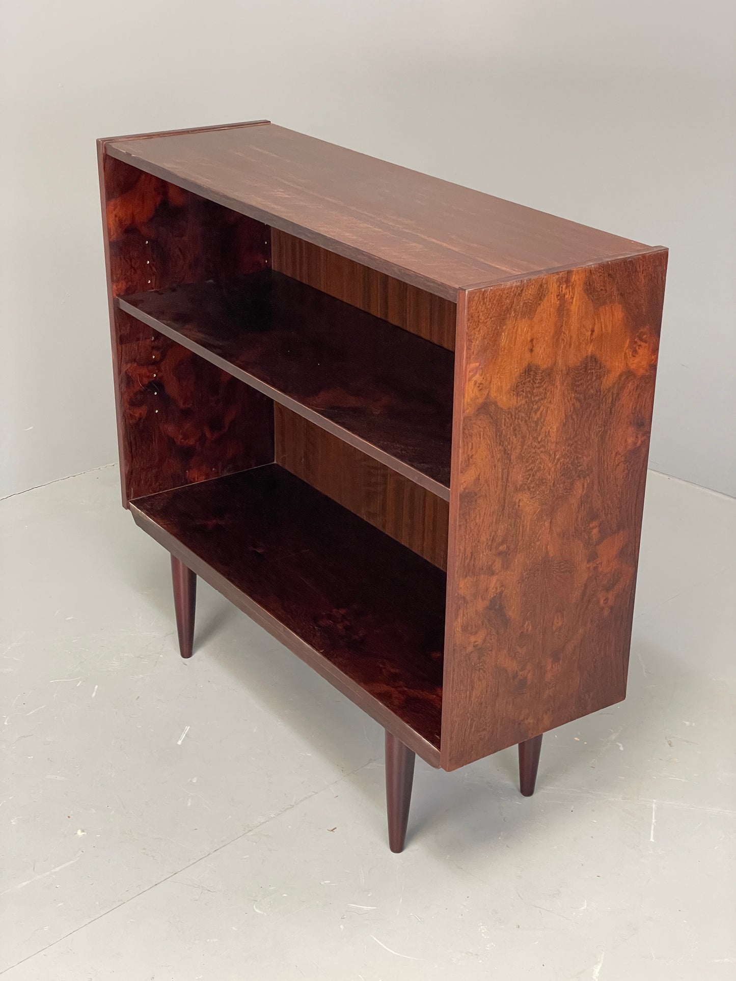 Vintage 1970s Danish Bookcase Darkwood Retro Adjustable Shelving EB12337