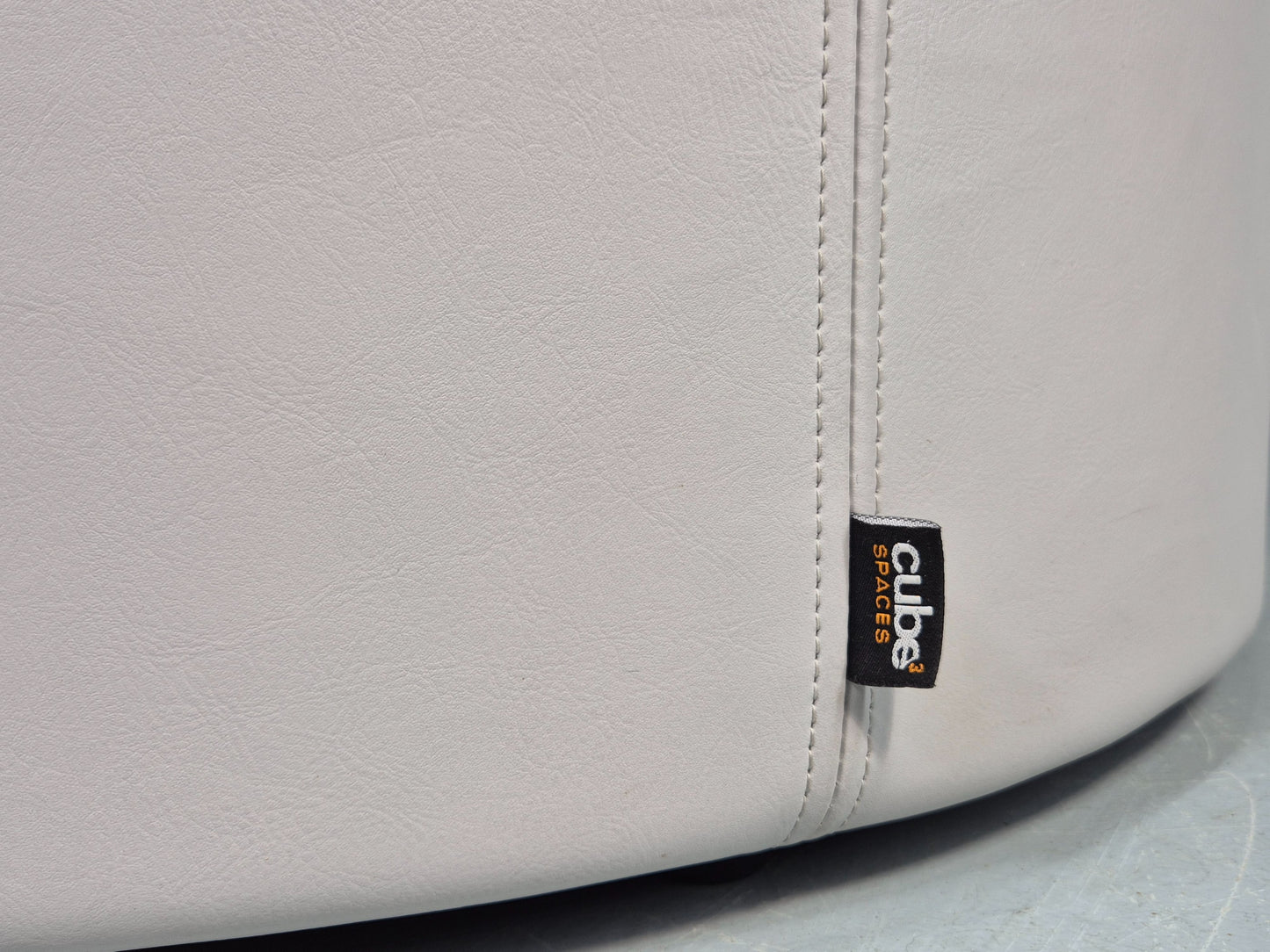 Cube Spaces Round Oversize Ottoman Footstool Leather  EB12251