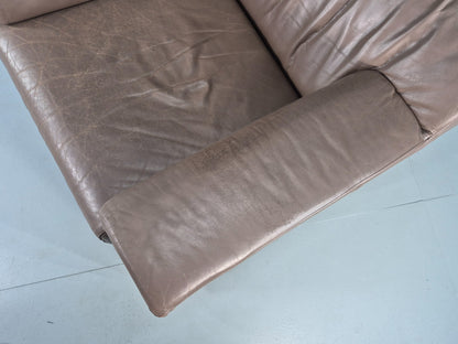 Modern Design Leather Armchair Taupe leather Upholstery Quality Build EB12479