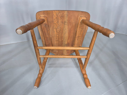 6 Vintage Windsor Armchairs Danish Made Oak Bobbin Turned 20th Century EB12671