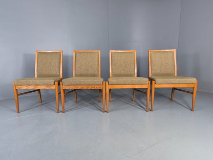 4 Vintage 1970s Elm Frame Dining Chairs Mid Century Retro Wool Seats EB12179