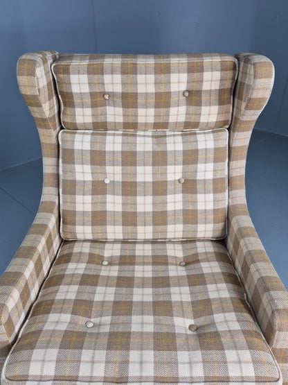Vintage Mid Century Wing Back Lounge Chair Danish Design Retro EB12398