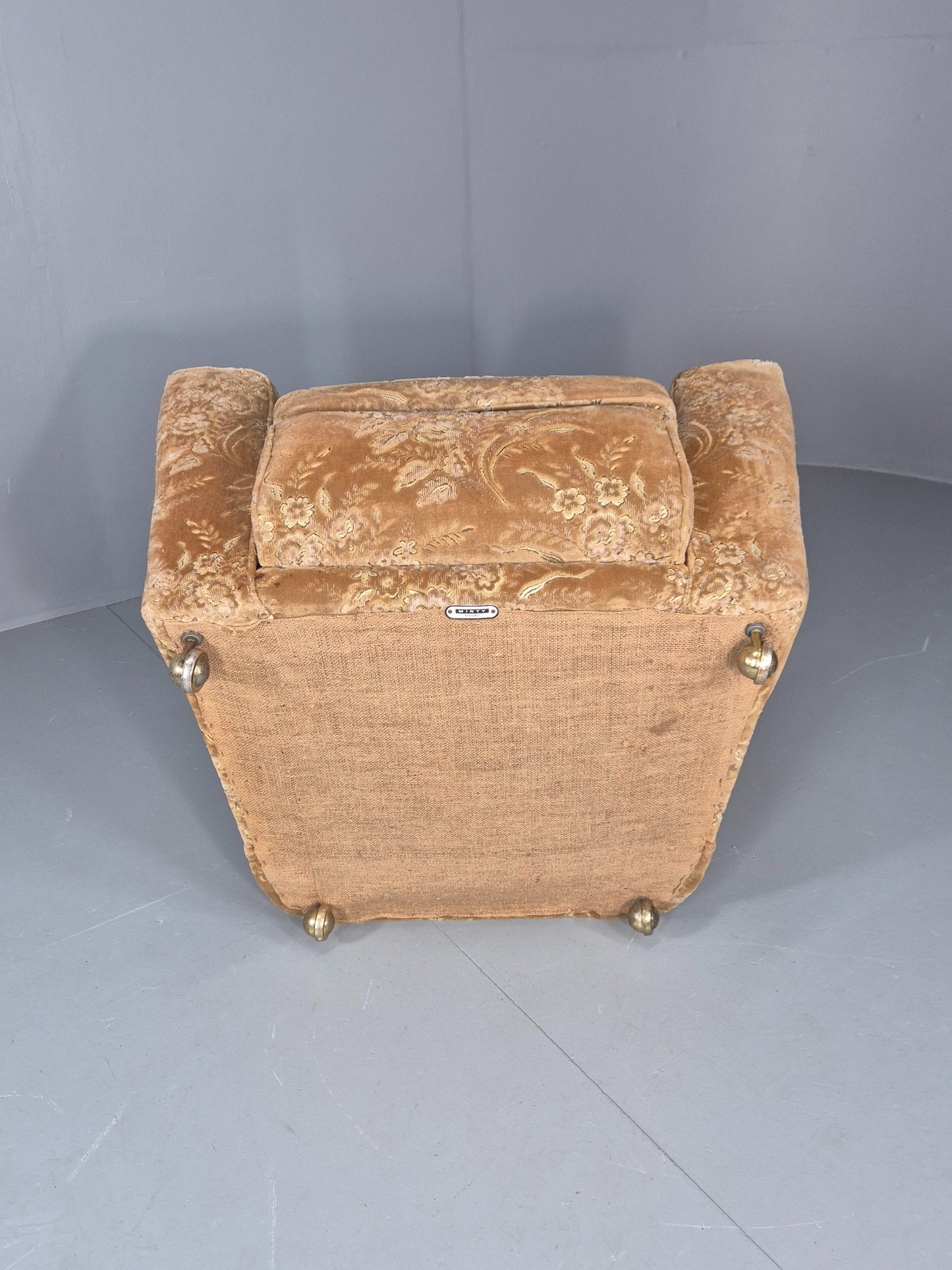 Vintage Lounge Chair 1960s Retro Minty floral wingback EB11846