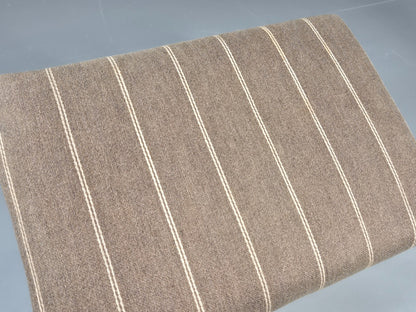 Vintage Mid Century Danish footstool  Taupe Stripe Teak Legs Retro 1960s  EB12024