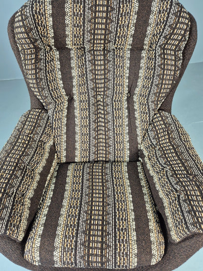 Vintage Egg Chair 1980s Retro Original Cloth Modern Design Brown Cream EB13066