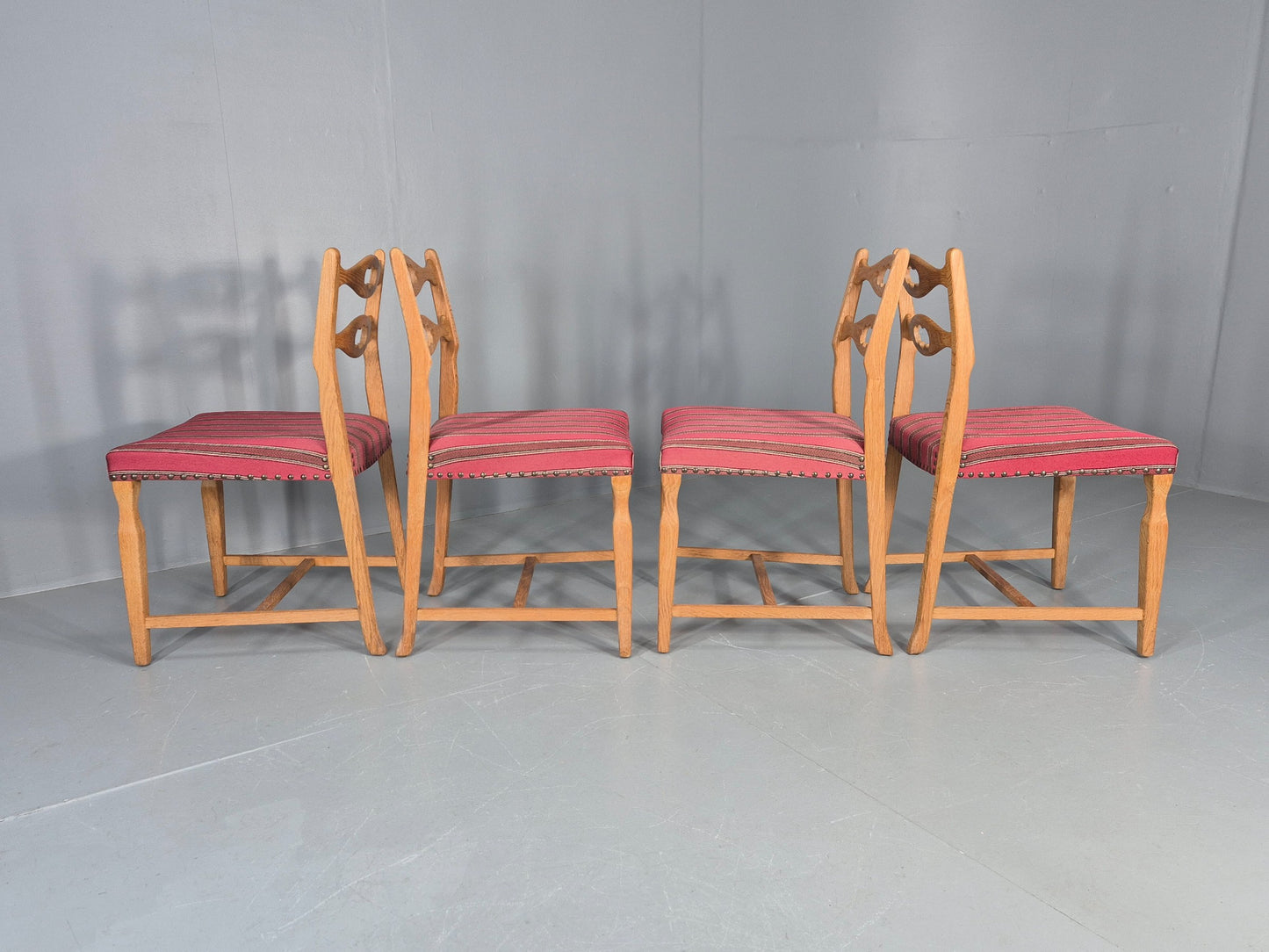 4 Vintage Henning Kjaenulf Oak dining chairs 1970s Danish Retro EB12110