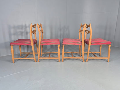 4 Vintage Henning Kjaenulf Oak dining chairs 1970s Danish Retro EB12110