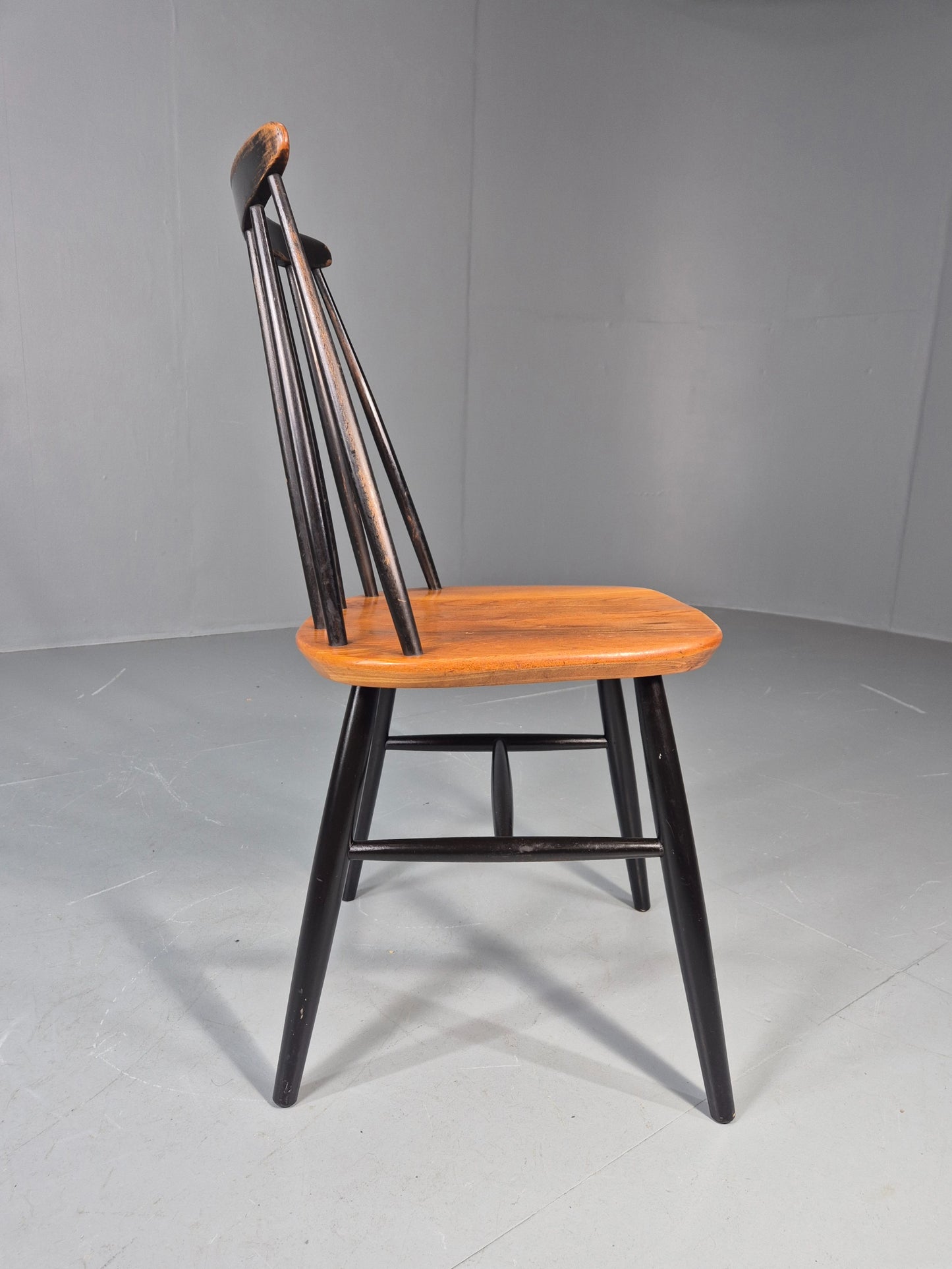 Vintage Ilmari Tapiovaara Fanett Chair Beech and Teak Retro MCM 1950s EB11602