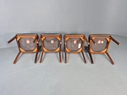 4 Vintage G plan Dining Chairs  Ladder Back Original Seats Teak 1970s EB12174