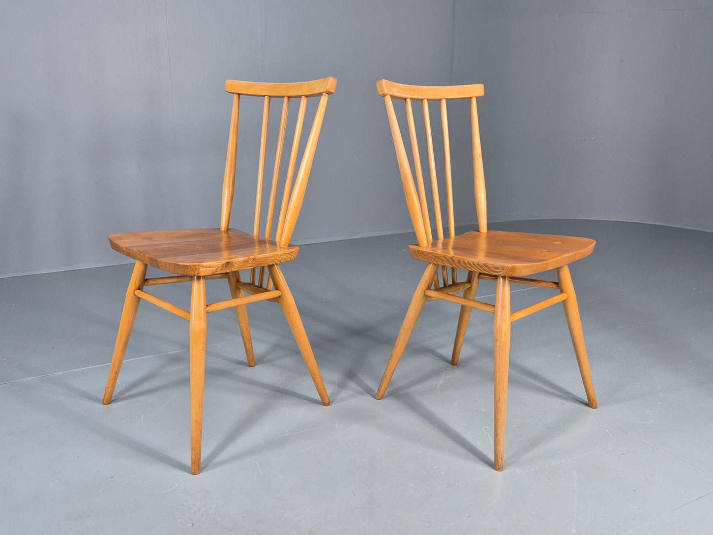 2 Vintage Ercol Dining Chairs Model 391 1960s Originals Retro MCM EB12484