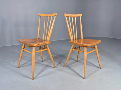 2 Vintage Ercol Dining Chairs Model 391 1960s Originals Retro MCM EB12484