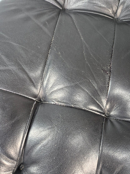 Vintage Danish Faux Leather Lounge Chair Bent Wood Frame 1980s Retro EB13074