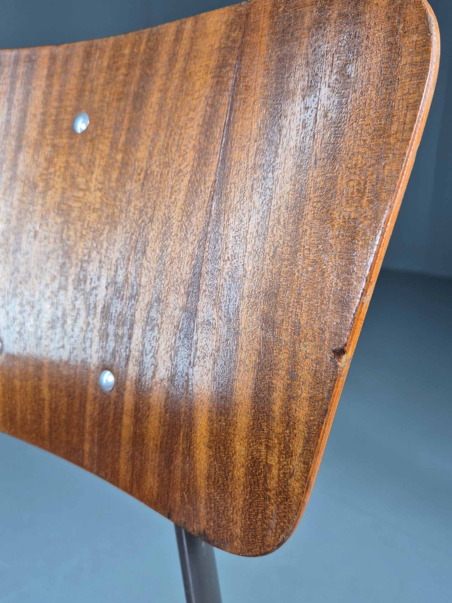 Vintage Danish Steel and Plywood Dining or Workspace Chair 1960s MCM  EB12474