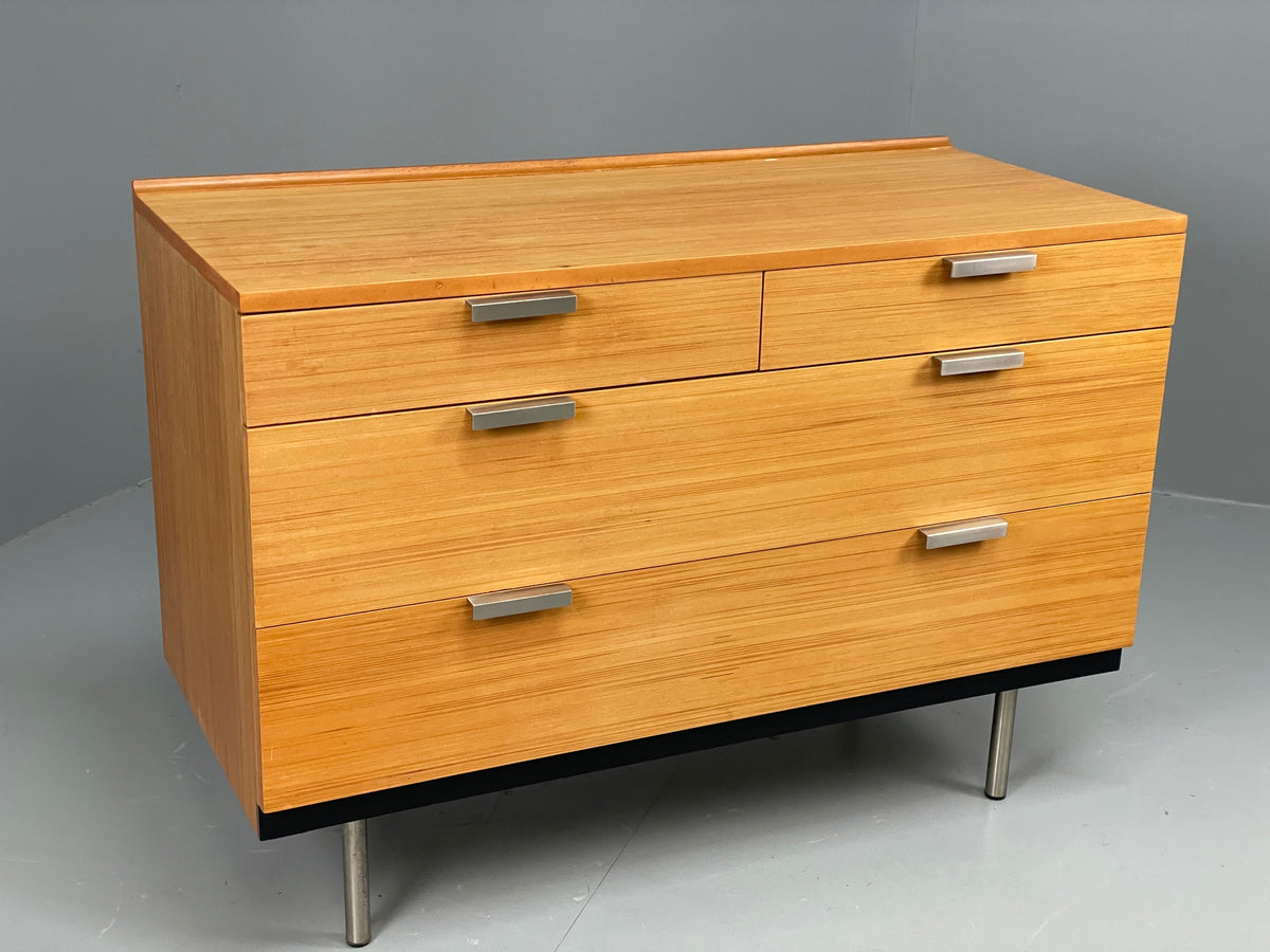 Vintage Chest Of Drawers Stag Fineline Birch Aluminium Retro Mid Century EB12967