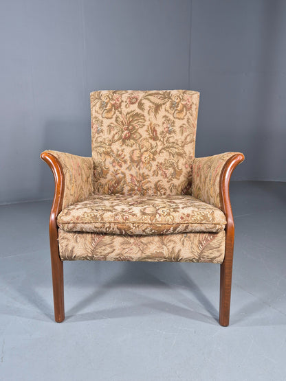 Vintage Parker Knoll Retro 1960s Armchair Floral Upholstery Beech Frame EB12167