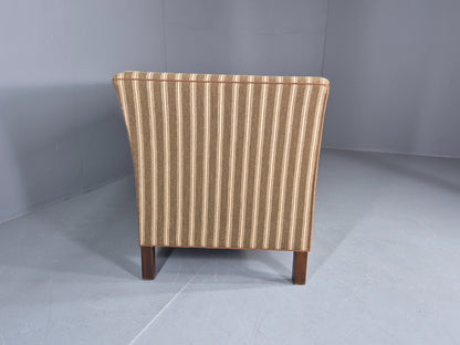 Vintage Danish Art Deco Style 2 Seater Sofa Green and Cream Wool Stripe EB12695