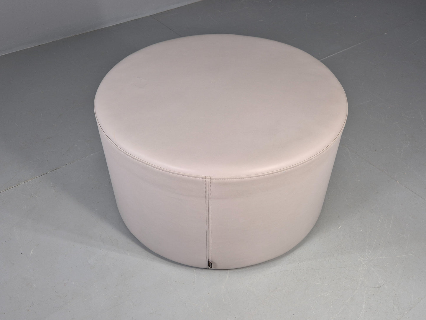 Cube Spaces Round Oversize Ottoman Footstool Leather  EB12251