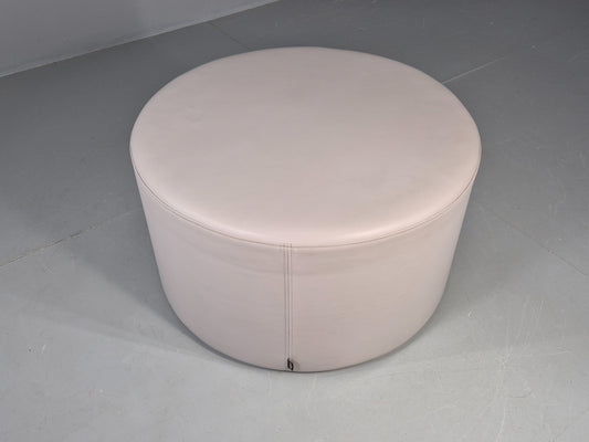 Cube Spaces Round Oversize Ottoman Footstool Leather  EB12251