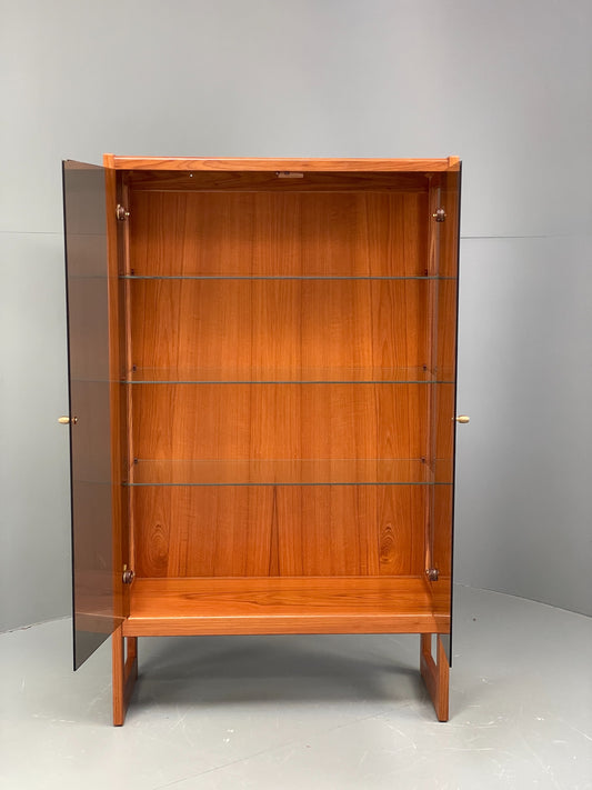 Vintage 1960s Shelving Unit Glazed Solid Teak Turnidge Of London EB12207