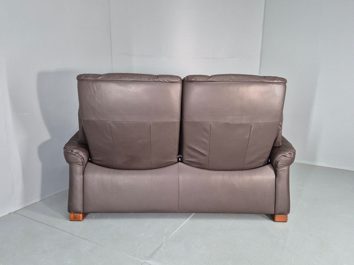 Vintage Stressless 2 Seat Sofa Brown Leather Buckingham Range 1990s  Eb13055