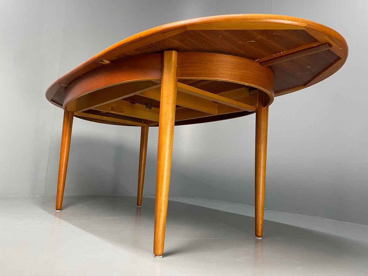 Vintage Teak Dining Table Oval Extending Mid Century Retro 1960s EB13156