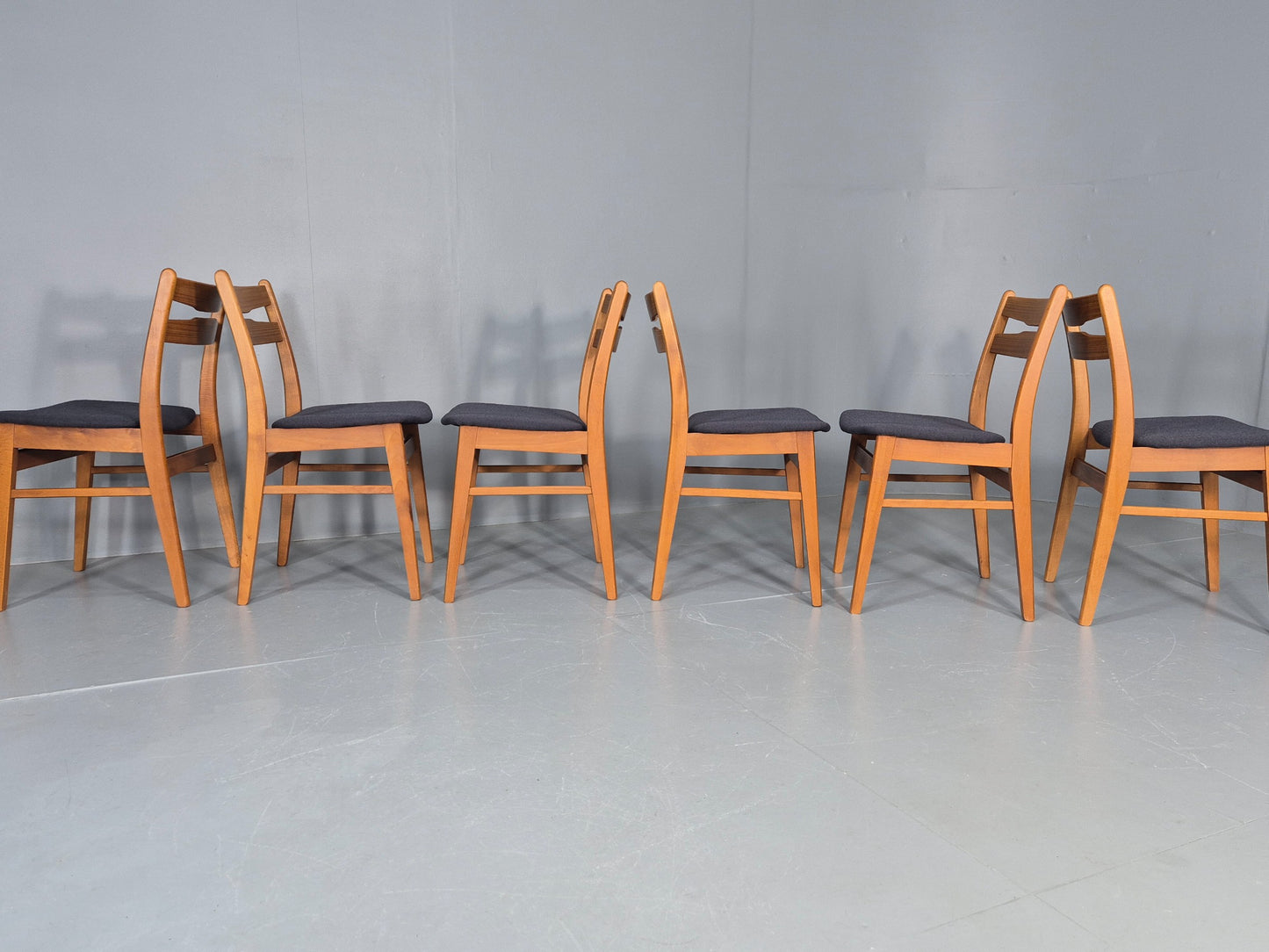 6 Vintage Danish Dining Chairs Farstrup Beech and Teak Retro 1960s EB12103