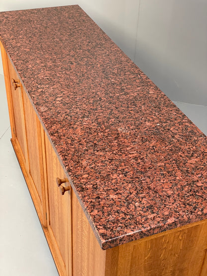 Modern Oak Granite Sideboard Solid Bespoke With Shelving Inlay EB13118