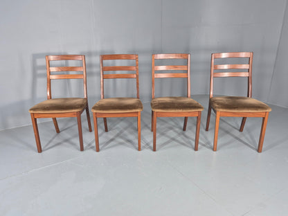 4 Vintage Nathan Dining Chairs Teak Frames 1970s Retro MCM EB11961