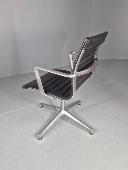 Vintage ICF Eames Style Office Chair Leather and Aluminium EB12243