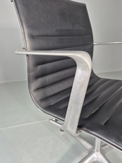Vintage ICF Eames Style Office Chair Leather and Aluminium EB12241