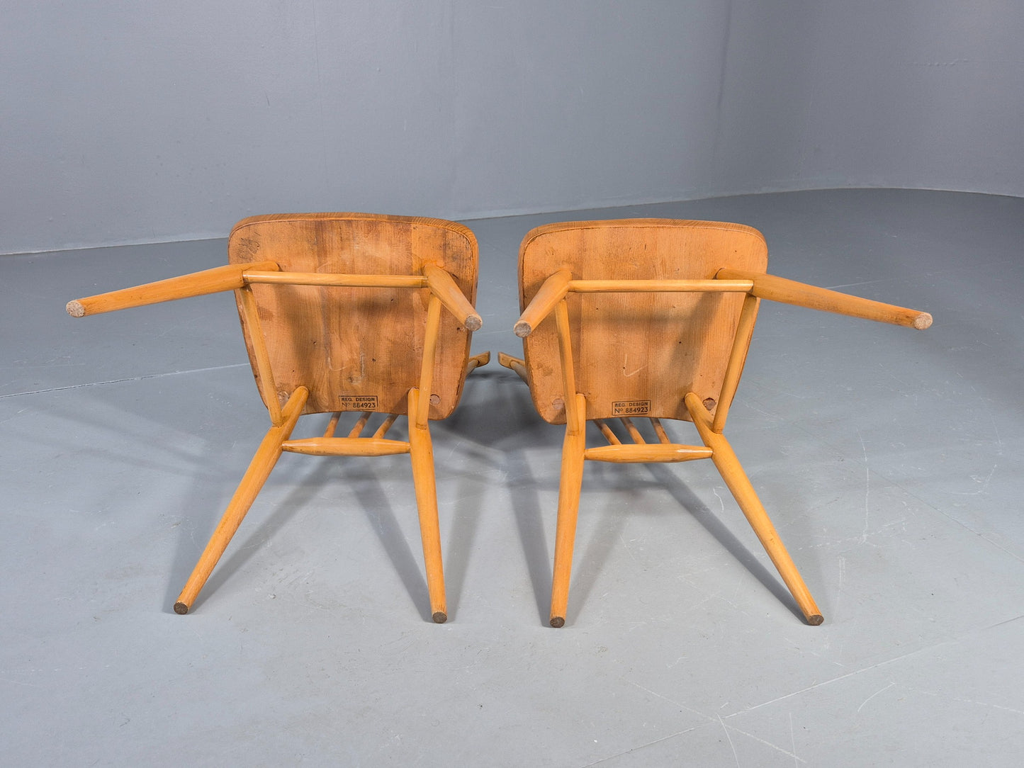 2 Vintage Ercol Dining Chairs Model 391 1960s Originals Retro MCM EB12484