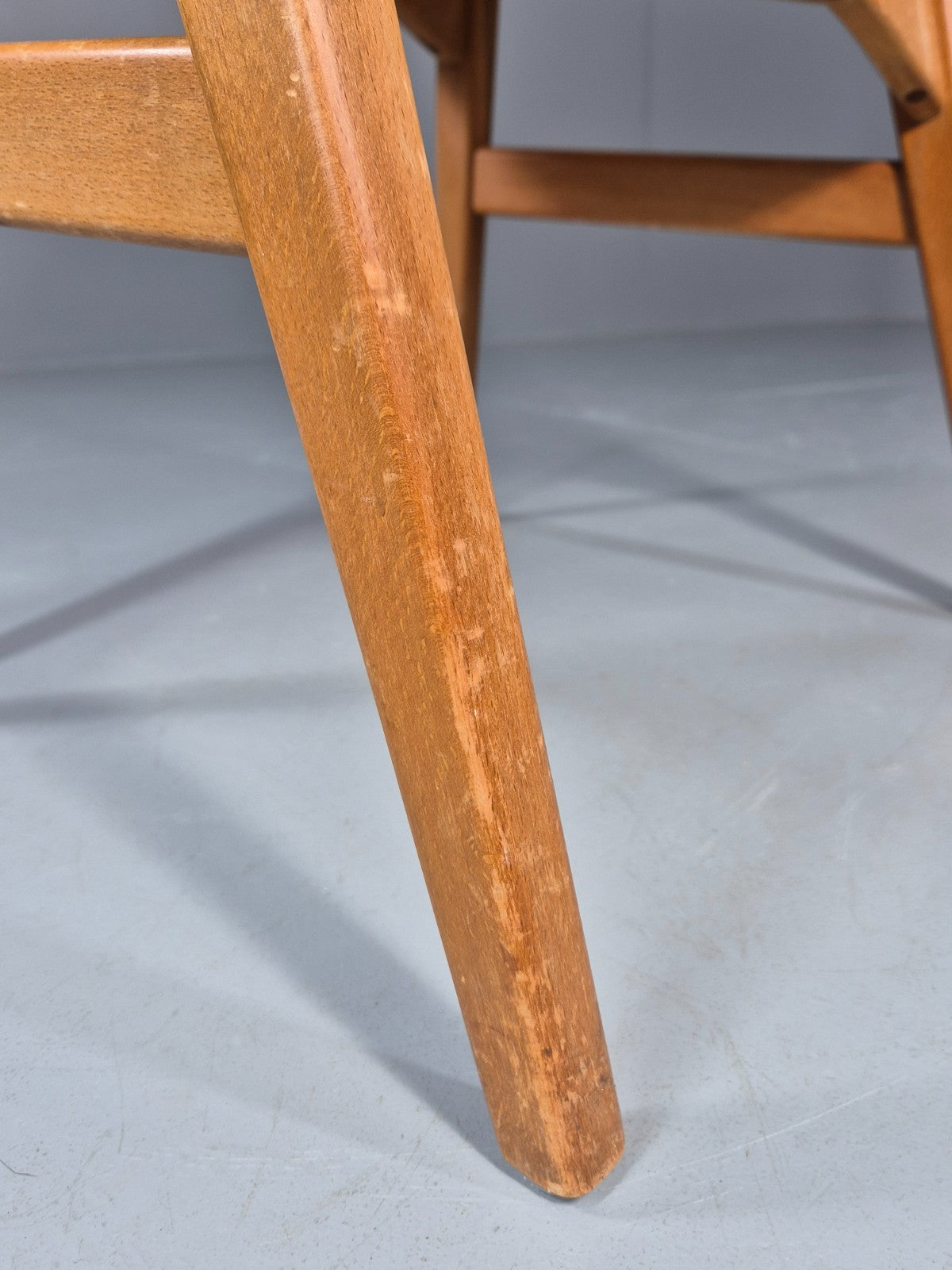 MIdCentury Desk Chair Sweden Teak Beech Vinyl 1960s Retro Svegards EB11071 MDIN