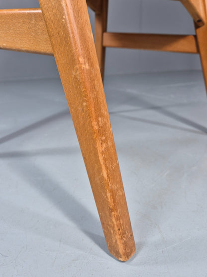 MIdCentury Desk Chair Sweden Teak Beech Vinyl 1960s Retro Svegards EB11071 MDIN