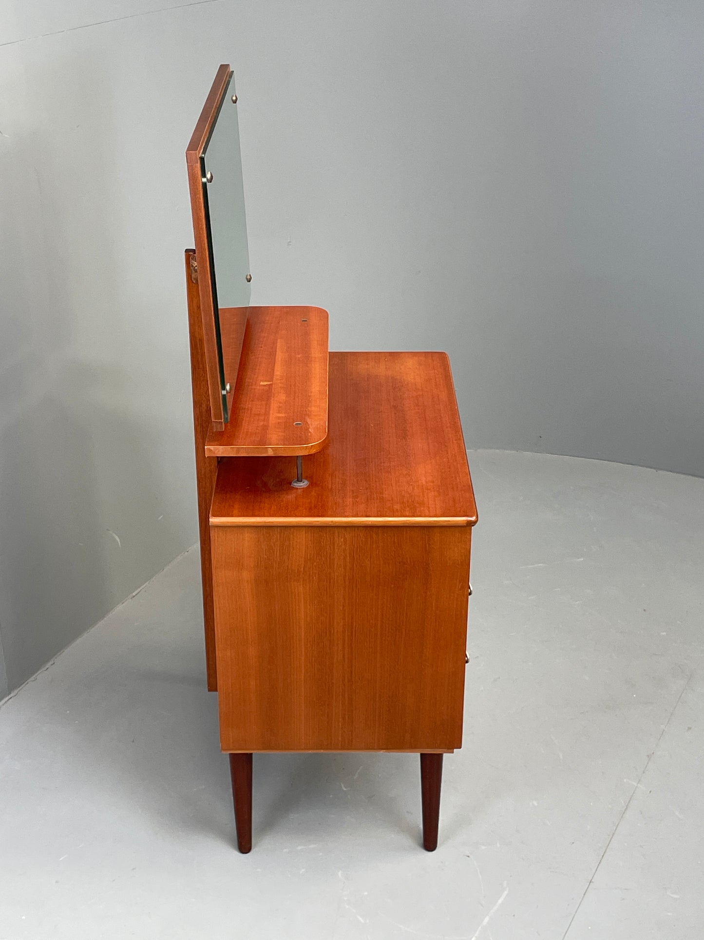 Vintage 1970s Bedside Cabinet Chest Of Drawers Cherry Mirror Retro EB12302
