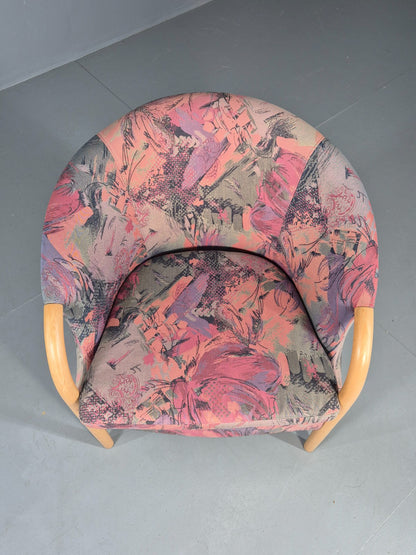 Vintage 1980s Stouby Colourful Tub Chair Danish Design Quality Retro EB12135