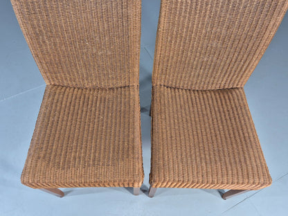 2 Vintage Rattan Dining Chairs 1980s Retro Dutch EB12047