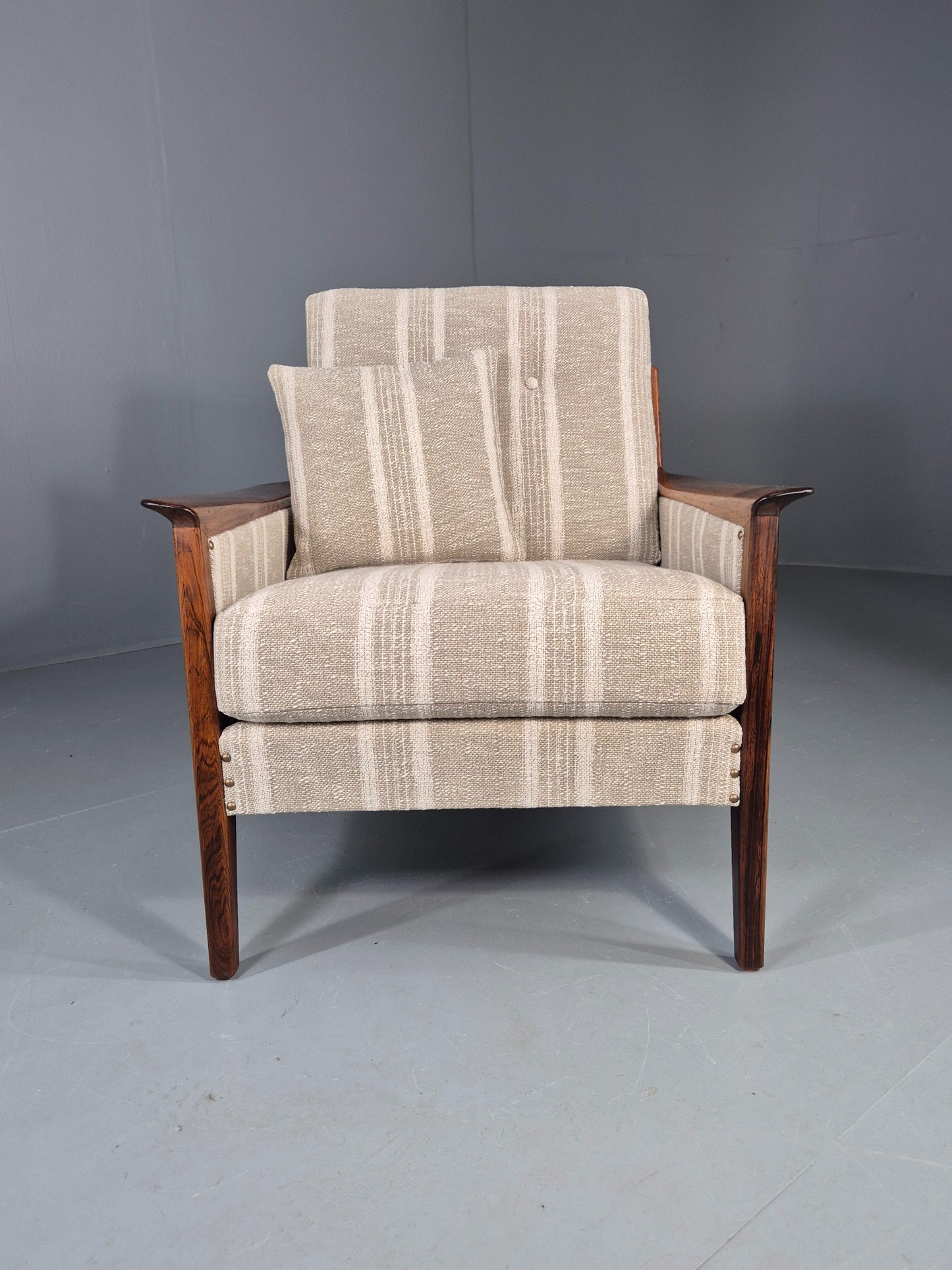 Vintage Mid Century Lounge Chair New Upholstery Swedish 1960s Design EB11137