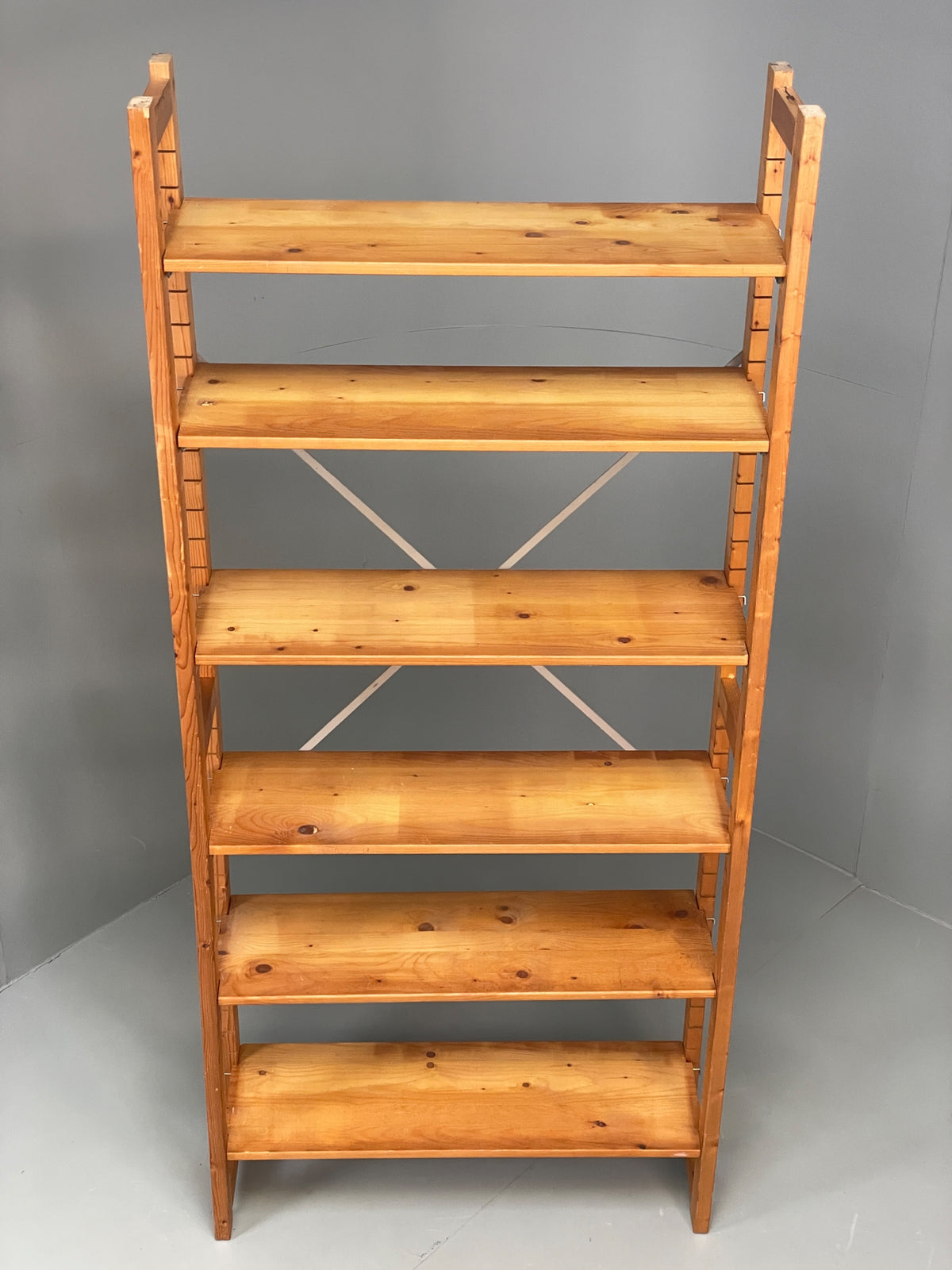 Vintage Pine Shelving Unit Adjustable Modular Open Retro Bruynzeel Solid EB13162