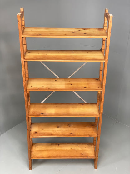 Vintage Pine Shelving Unit Adjustable Modular Open Retro Bruynzeel Solid EB13162