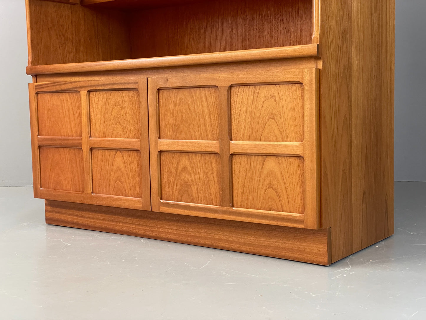 Vintage Nathan Wall Unit Teak Squares 1970s Retro Shelving Glazed EB11968