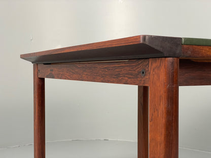 Vintage 1960s Side Table By Hans Olsen Sweden Green Leather Top EB11186