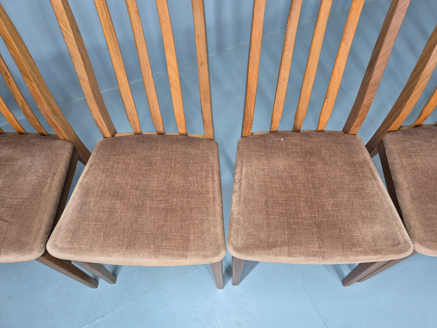 6 Vintage Mid Century Dining Chairs Teak 1970s Original Retro EB12254