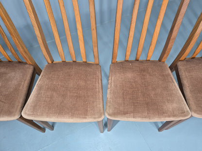 6 Vintage Mid Century Dining Chairs Teak 1970s Original Retro EB12254