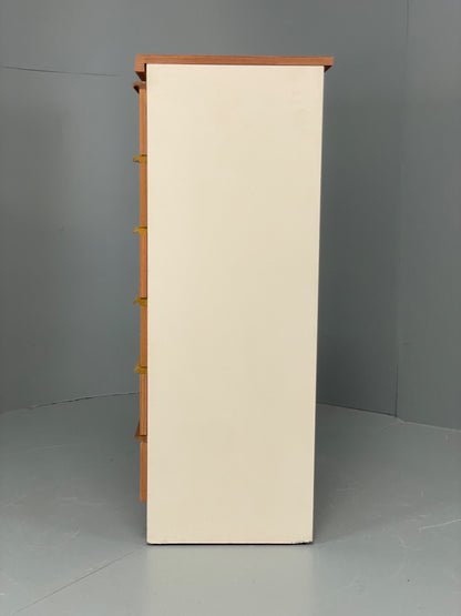 Vintage 1960s Teak Chest Of Drawers Tallboy Mid Century White Retro EB12959