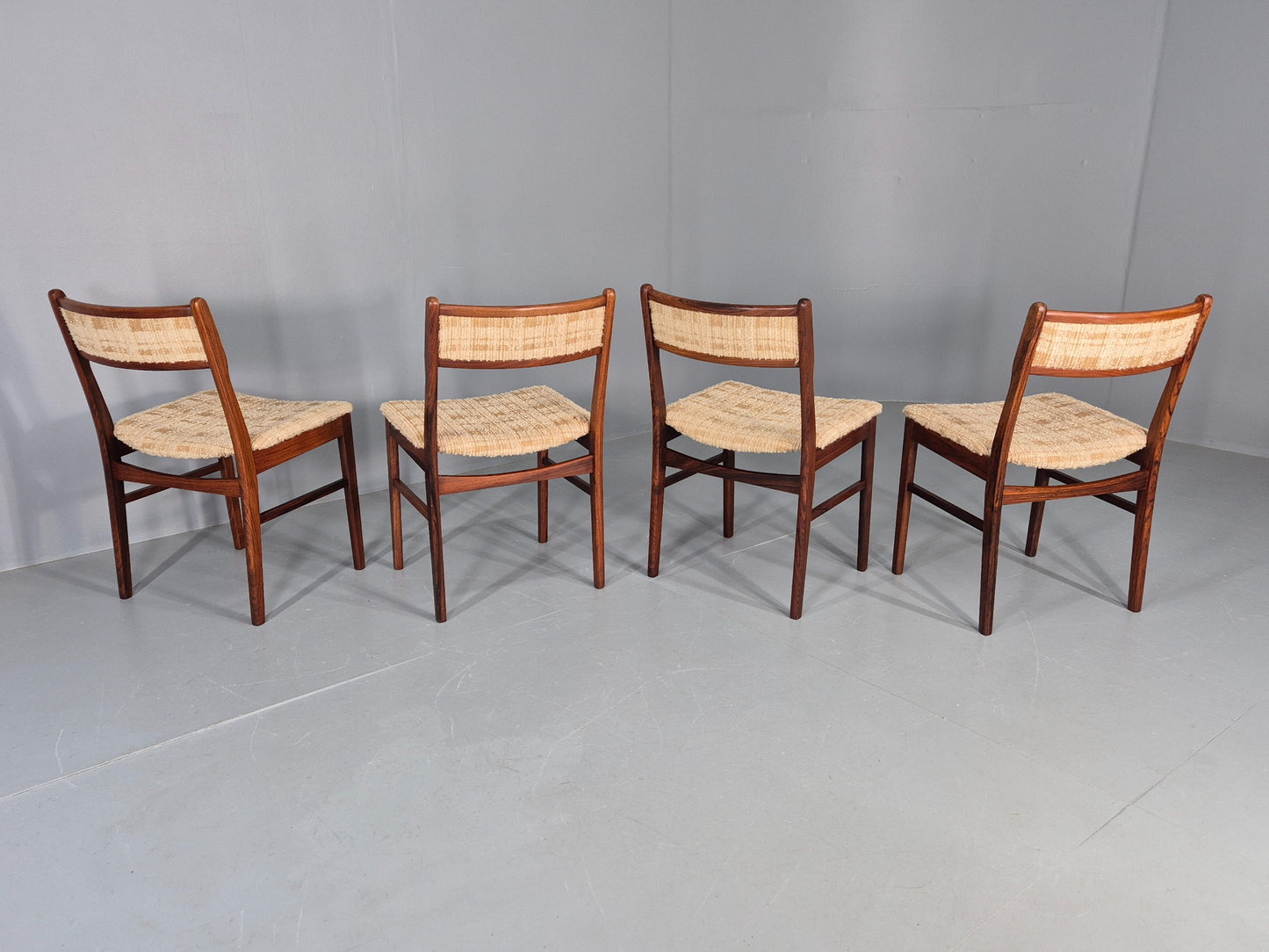 4 Vintage Midcentury Danish Dining Chairs Original 1970s Retro EB12119